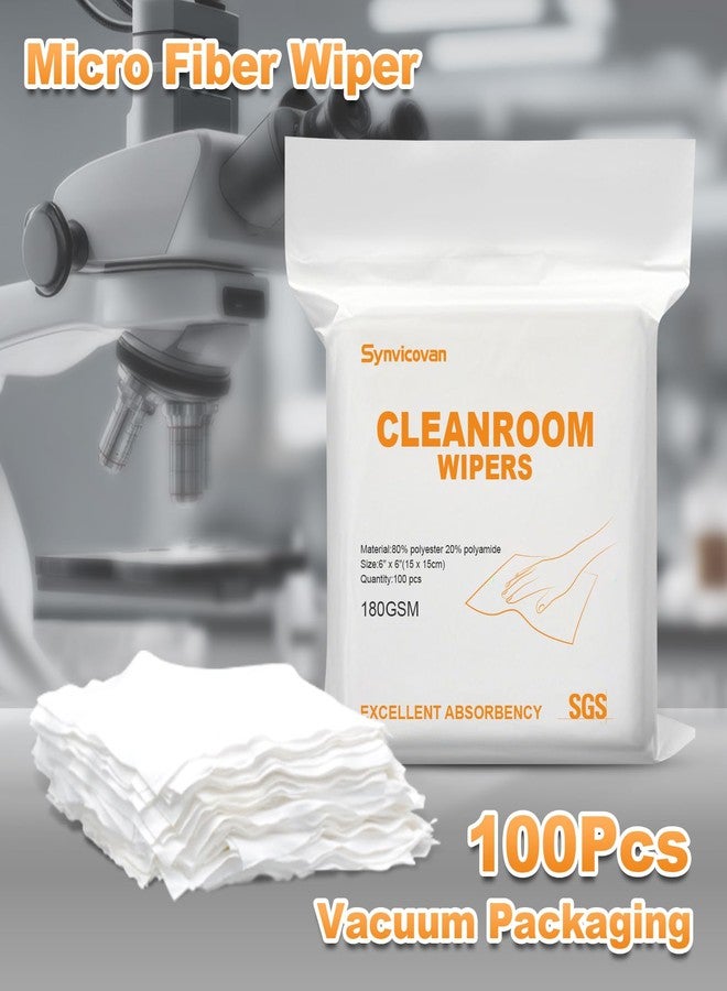 Synvicovan Microfiber Wipes 6"x6"(100 Pcs,Class 100, 180GSM) Superfine Lint Free Cloths Cleaning and Drying Cloths Reusable Ultra Absorbent for All Surface Types - Image 2